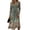 Army Green, variant on Women's Floral Maxi Dresses Floral Long Sleeve V Neck Dresses High Waist A-Line Swing Sundress