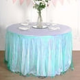 thumbnail image 5 of Efavormart 30"x9FT Metallic Foil Fringe Table Skirt, Self Adhesive Party Table Skirt - Iridescent Blue, 5 of 5
