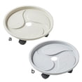 thumbnail image 4 of Bandeja redonda para macetas, maceta para sala de estar, orificio de drenaje, paleta de plástico, soporte para bonsái de interior con caja de recolección de agua, 360 grados, blanco, 23cm AweSitey HA011361-01, 4 of 7