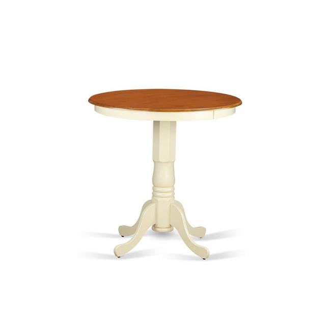East West Furniture EDT-WHI-TP Eden Round Counter Height Table Finished in Linen White