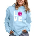 thumbnail image 3 of Baqcunre Valentine's Day Shirts for Women LOVE Volleyball Hoodie with Pockets Female Fans Sweatshirt (Light blue S-XXL), Long Sleeve Shirts for Women Graphic Tees Womens Fashion Womens Tops, 3 of 5