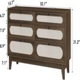 thumbnail image 5 of Studyset 6 Drawer Dresser for Bedroom, Boho Rattan Dresser Ganlly with Charging Station, Dressers & Chests of Drawers, Modern Closet Dressers for Hallway, Living Room, 52.1 x 15.7 x 31.2 Inch, 5 of 5