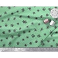 thumbnail image 2 of Soimoi Green Poly Georgette Fabric Asterisk Symbol Printed Fabric 1 Yard 42 Inch Wide, 2 of 3