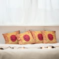thumbnail image 4 of Ambesonne Japanese Throw Pillow Cover 4 Pack, Ninjas Vintage Sunset, 16", Mustard and Purple, 4 of 5