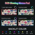 thumbnail image 5 of Abstract Squares and Circles Wireless Charging RGB Gaming Mouse Pad Large Keyboard Mat Rubber Base 13 Light Modes, 5 of 6