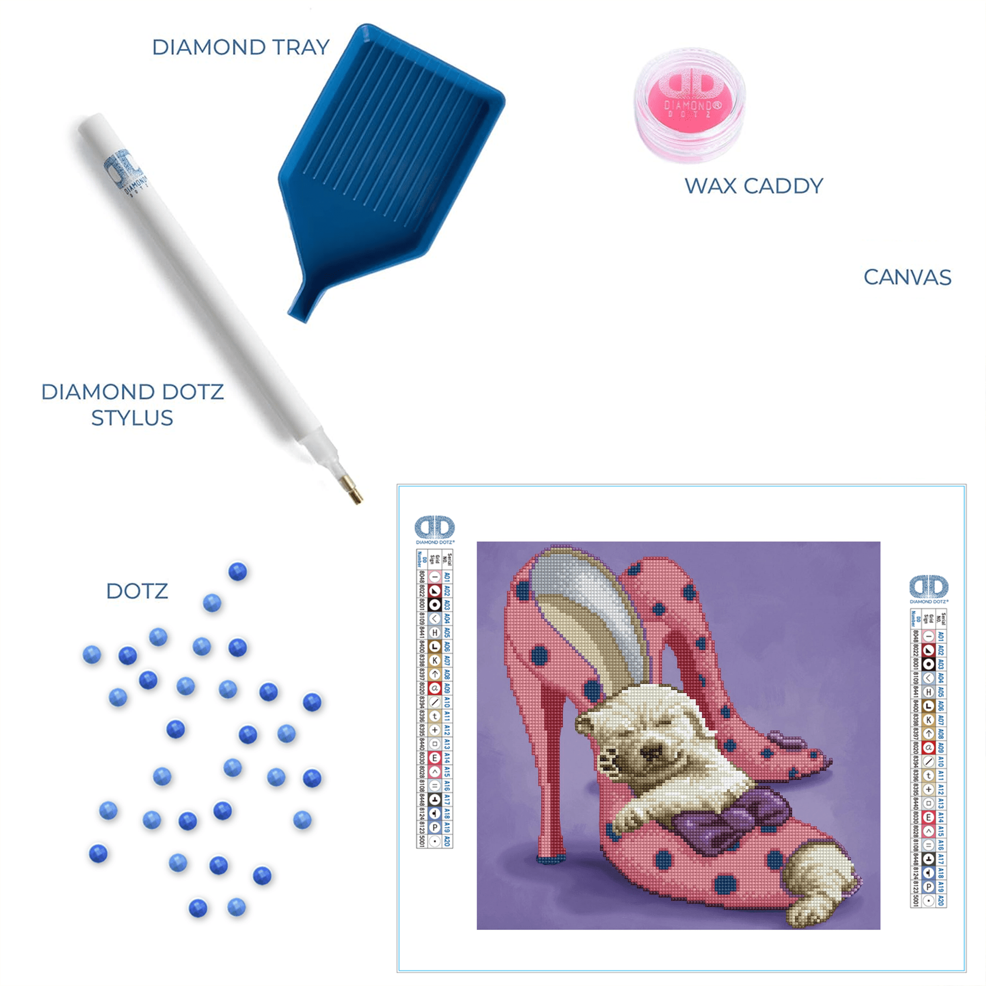 Diamond Dotz Dotz & Dreams Puppy Diamond Painting Kits for Adults - Diamond Art Kits a Relaxing Creative Craft Kit with Dotz Gems  14.6"x14.6"