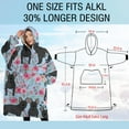 thumbnail image 4 of Oversized Wearable Blanket Hoodie,French Bulldog and Flower Sherpa Blanket Hoodie with Super Pockets,Super Warm Fuzzy Pullover for Women & Men, 4 of 6