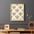 thumbnail image 6 of Block Print Blooms I Framed Print in Gold Solid Wood Framed Print No Nail Hanging, 6 of 6