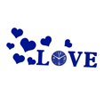 thumbnail image 3 of Reloj de pared con forma de corazón de amor, adhesivo decorativo para pared, arte creativo y silencioso para el hogar. Azul, 3 of 9