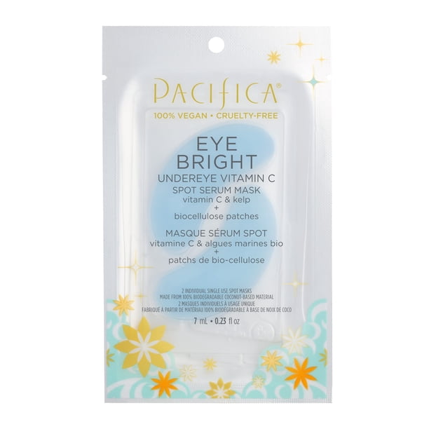 Mascarilla de suero Pacifica Undereye Spot – Mascarilla brillante con vitamina C para ojeras e hidratación, tratamiento iluminador debajo de los ojos, vegano y libre de crueldad, 1 paquete