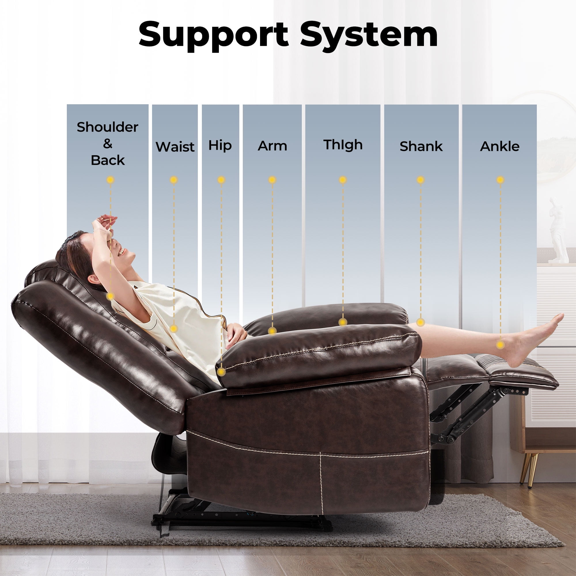 Resenkos Power Recliner Chair, Electric Power Recliner Chair with Massage and Heat, Electric Recliner Chairs for Seniors, USB Port, Brown Resenkos Power Recliner Chair, Electric Power Recliner Chair with Massage and Heat, Electric Recliner Chairs for Seniors, USB Port, Brown