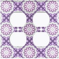 thumbnail image 3 of Metal Light Switch Plate Cover Mandala Purple Gray Floral Pattern Damask MDL107, 3 of 13