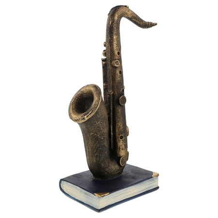 

FRCOLOR Musical Instrument Model Adornment Resin Saxophone Book Craft Retro Household Desktop Adornment (Saxophone Golden)