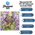 thumbnail image 2 of Diamond Art By Leisure Arts Lavender Fields, 16"X16", Advanced Diamond Painting Kits For Adults, Art For Adults, Kit, Painting, 2 of 7