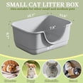 thumbnail image 3 of Low Entry Small Litter Box for Kittens, Kitty Plastic Litter Boxes, Open Top, Anti-Splash High Sided Litter Tray Pan for Medium Pets, Puppy, Easy to Clean, 15.7" L*11.8" W*6.7" H (Grey), 3 of 4