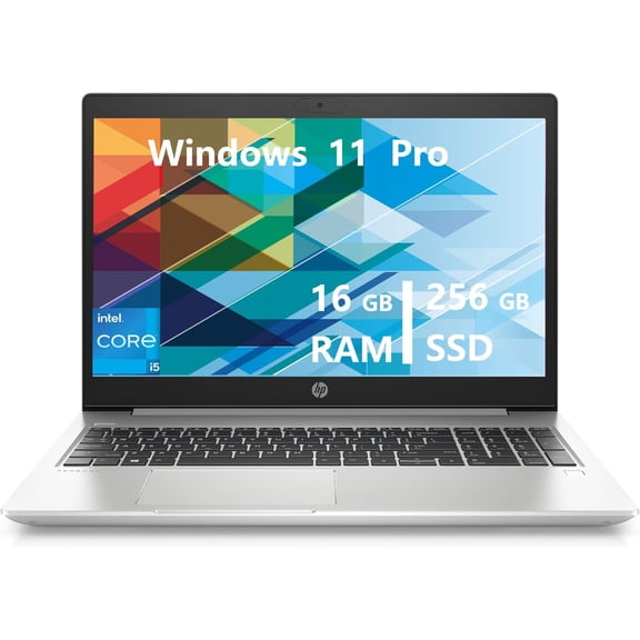 Restored HP ProBook 450 G7 Business Laptop, Intel i5-10210U, 16GB RAM, 256GB SSD, CAM, 15.6 Inch-HD, Windows 11 Pro