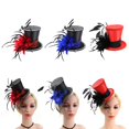 thumbnail image 4 of Vintage Chapeau Fascinator Mariage Femme Chapeau Victorien Gothique Fantaisie Robe Rouge, 4 of 9
