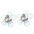 thumbnail image 4 of AeraVida Luminous Blossom Moonstone, Pearl, and Crystal Bead Floral Clip-on Earrings, 4 of 5