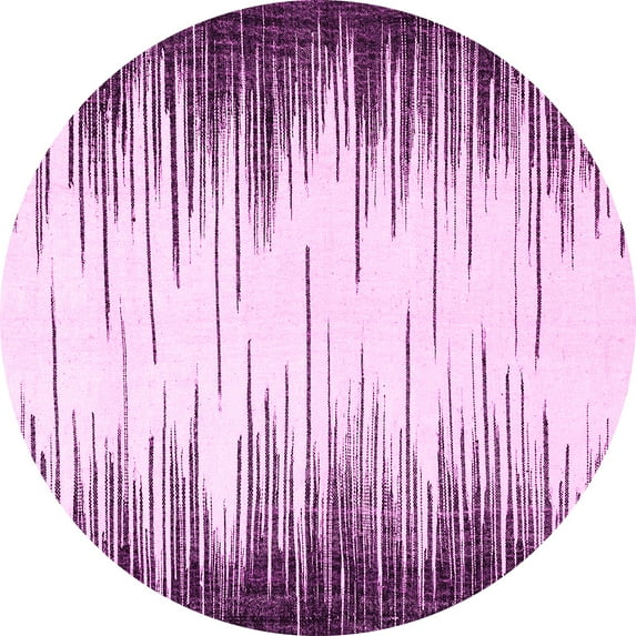 Ahgly Company Indoor Round Abstract Pink Modern Area Rugs, 4' Round