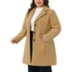 thumbnail image 4 of Abrigos de invierno para mujeres de tallas grandes Agnes Orinda, chaqueta de solapa con un solo botón, abrigo de guisante de longitud media elegante con bolsillo 2025 2X color camello, 4 of 6