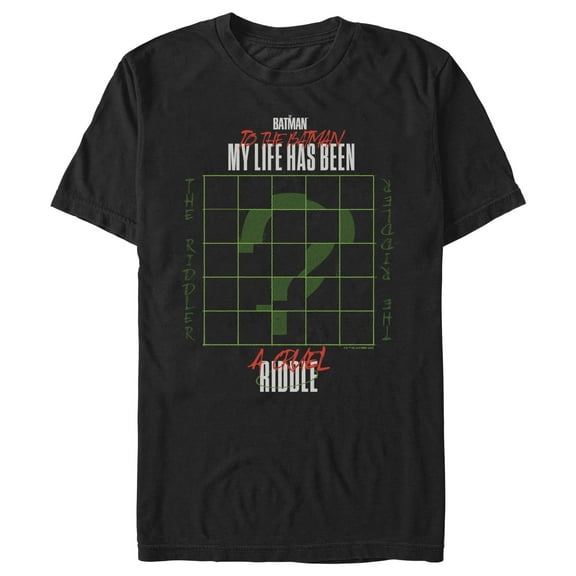 Men's The Batman My Life Has Been A Cruel Riddle  Graphic Tee Black Small