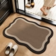 thumbnail image 3 of OCCOA Wavy Edges Diatomaceous Earth Bath Mat, Quick Absorb Non-Slip Shower Rug, Soft Neutral Brown Entry Mat for Bathroom Floor Holiday Home, Multicolor, 3 of 6