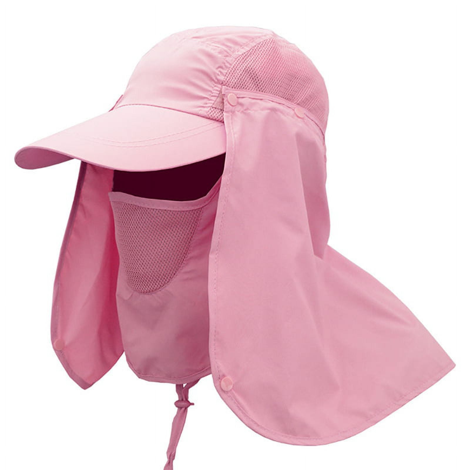 Harmtty Fishing Hat Windproof Quick Dry Hook Loop Fasteners Neck Gaitor Cover Flap Baseball Cap for Home,Pink, Women's, Size: One size, Gray