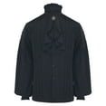 thumbnail image 1 of Men's Gothic Stand Collar Puff Sleeve Blouse - Polyester, Fold Design, All-Season, Perfect for Party/Dating Occasions, 1 of 7