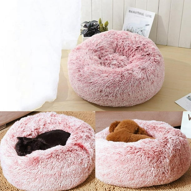 Kernelly Donut Dog Bed Cat Bed Calming Anxiety ,Pet Fluffy Bed Donut