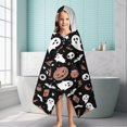 thumbnail image 6 of Spooky Halloween Icons Pattern Hooded Bath Towel，60"x35" for Ages 3 To 12 Kids, Quick Dry Lightweight Soft Microfiber Hood Beach Towel Cover Up for Kids, 6 of 7