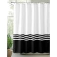 thumbnail image 3 of Black White Striped Bathroom Curtain 72 Inch Shower Curtain with Hooks, Modern Abstract Art Aesthetics Waterproof Polyester Bath Curtain Washable Bathtub Curtain 48''x 72'', 3 of 6