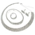 thumbnail image 3 of KAKOWELY 1 juego de joyas para mujer, collar, pendientes, anillo de novia con diamantes de imitación, pulsera, joyería de boda, regalo, 3 of 4