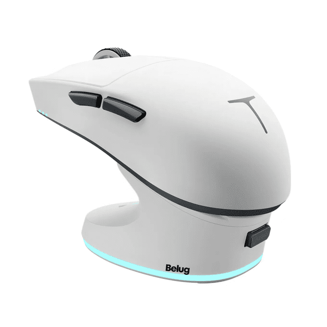 Mouse Inalámbrico Recargable Gamer Dpi30000 Belug, Blanco
