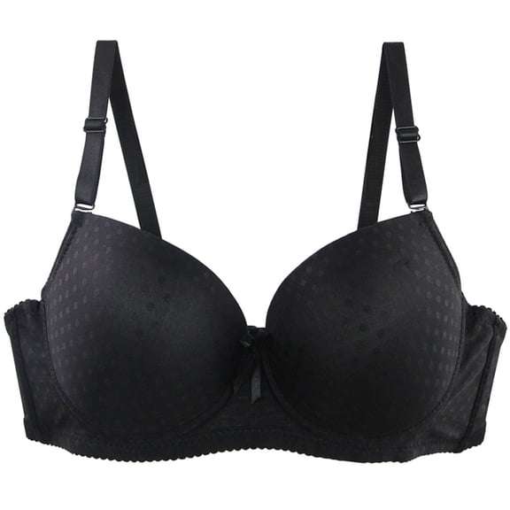 Gfyviroh Women's Underwire Bra Full Coverage Comfort Support T-Shirt Bra Polka Dot Back Closure Everyday Bras,Sizes 36B-46D