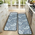 thumbnail image 4 of Kitchen Rugs Sets Of 2,Blue Pioneer Flower and Paisley Pattern (3) Anti Fatigue Kitchen Mat Rugs Non Slip Washable,Decorative Kitchen Floor Mats for Kitchen,Sink,Laundry,17"x47"+17"x47", 4 of 5