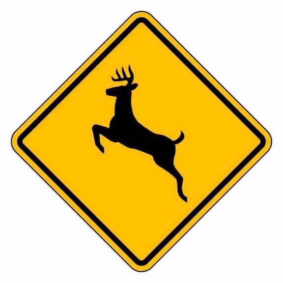 Lyle Deer Crossing Traffic Sign,24" x 24" W11-3-24HA