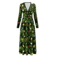 thumbnail image 5 of FKELYI Green Christmas Tree Bulb Print Fall Maxi Dress for Women Long Sleeve A-Line Flowy Dresses with Side Pockets V Neck Casual Dress for Spring Winter, L, 5 of 6
