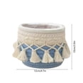 thumbnail image 3 of JHyouerji Polyester Woven Storage Basket with Tassels,Blue Compact Decorative Cylindrical Bin for Cosmetics Makeup Brushes Desk Bathroom Storage, 3 of 7