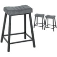 thumbnail image 1 of HOMCOM Bar Stools Set of 3 Velvet Upholstered Counter Height Barstools Grey, 1 of 10