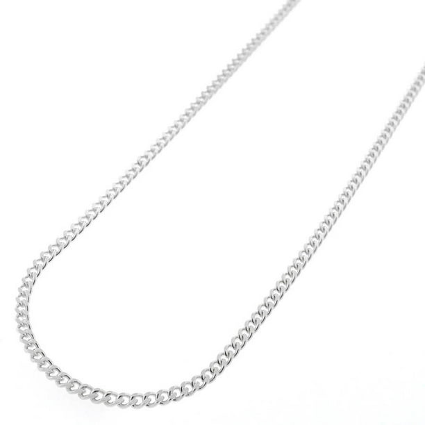 A&M - 925 Sterling Silver 2mm Cuban Chain, 16 - Walmart.com - Walmart.com