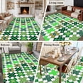 thumbnail image 5 of 6'x9' Area Rugs, Saint Patrick's Day Indoor Outdoor Area Rug for Living Room Bedroom, Green Plaid Clovers Geometric Washable Bathroom Rugs Kitchen Floor Carpet Mats Home Decor Aesthetic, 5 of 8