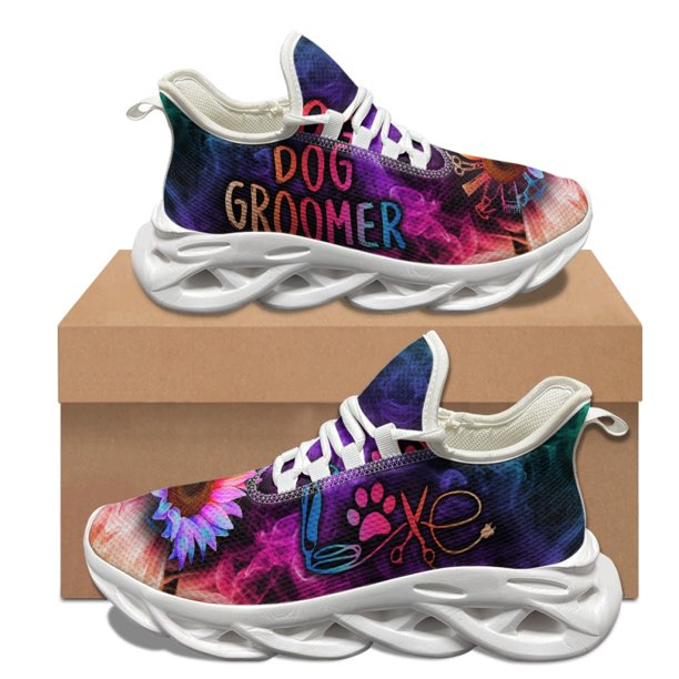 Zapatillas deportivas informales con estampado de peluquero canino para mujer, resistentes al desgaste, antideslizantes, para correr al aire libre, nuevas y cómodas para verano y otoño.