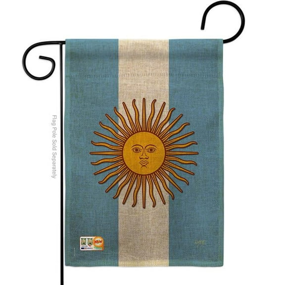 13 x 18.5 in. Argentina Burlap Flags of the World Nationality Impressions Decorative Vertical Double Sided Garden Flag