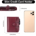 thumbnail image 3 of Woaeety  Women's Wallet RFID Blocking Leather Small Wallet Credit Card Holder with Coin Purse (Red), 3 of 12