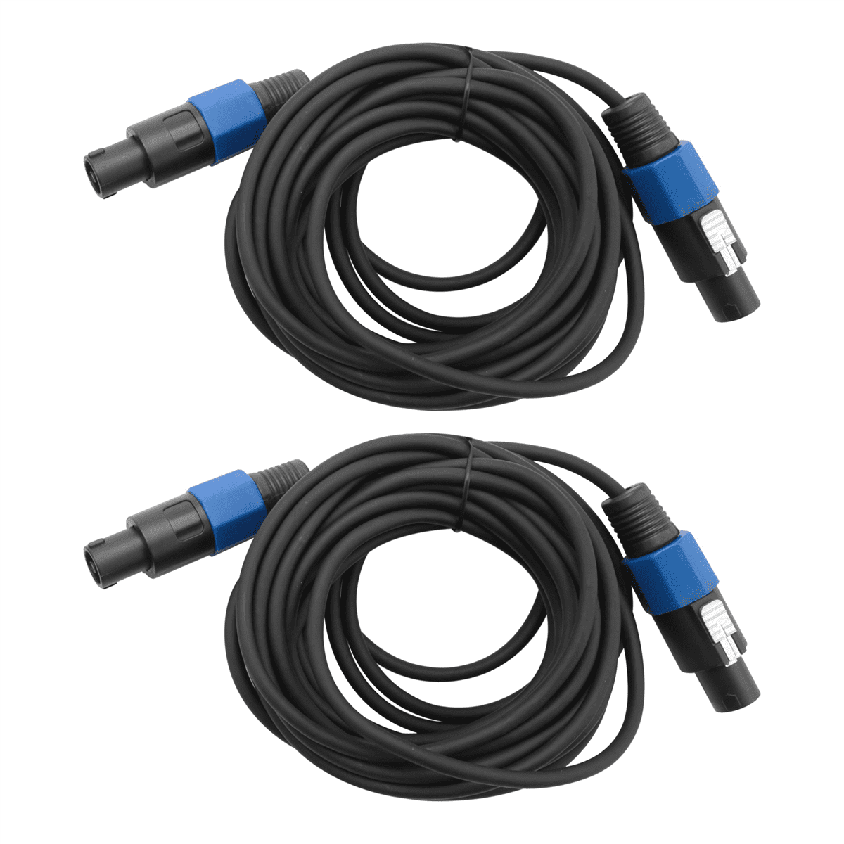 2 Pack 25 Ft Male Speakon to Cables, Professional 12 Gauge AWG Audio Cord DJ Speaker Cable Wire with Twist Lock