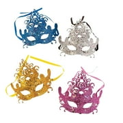Glittered Venetian Mardi Gras Mask - Party Wear - 12 Pieces