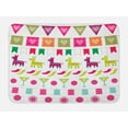 thumbnail image 1 of Fiesta Bath Mat, Latin American Motifs Flags Chili Peppers Cocktails Mexican Flag Color Party Pattern, Non-Slip Plush Mat Bathroom Kitchen Laundry Room Decor, 29.5 X 17.5 Inches, Multicolor, Ambesonne, 1 of 2