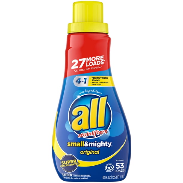 All Small Mighty Super Concentrated Laundry Detergent Liquid Stainlifter 40 Fluid Ounces 53 Loads Walmart Com