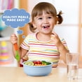 thumbnail image 2 of Vesteel Stainless Steel Kids Bowls with Suction, 3-Piece Suction Plates & Bowls for Toddlers, Removable Silicone Shell & Dishwasher Safe, Blue/Pink/Grey, 2 of 8