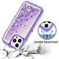 thumbnail image 4 of TASHHAR iPhone 14 Pro Case with Screen and Lens Protector 3 in 1 Anti Scratch Clear Glitter Shockproof Durable Moving Shiny Quicksand Liquid Case for iPhone 14 Pro 6.1 inch 2022 Phone Blue+Purple, 4 of 5